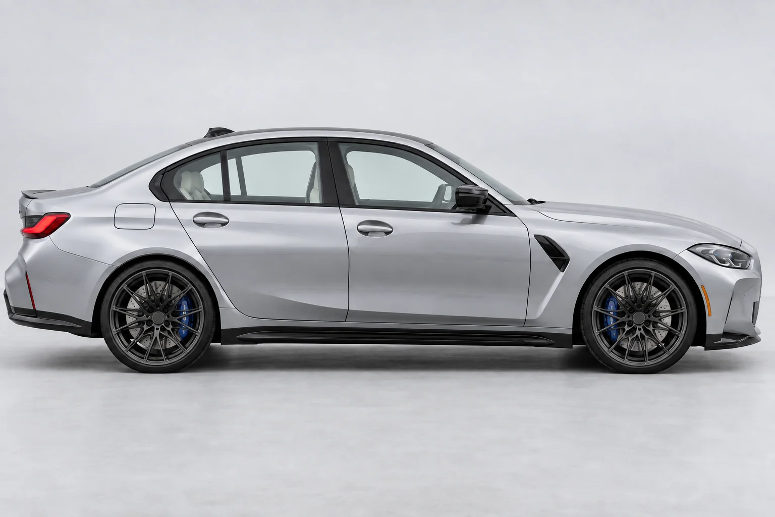 Side profile of a sport sedan used to preview a selected vinyl wrap color